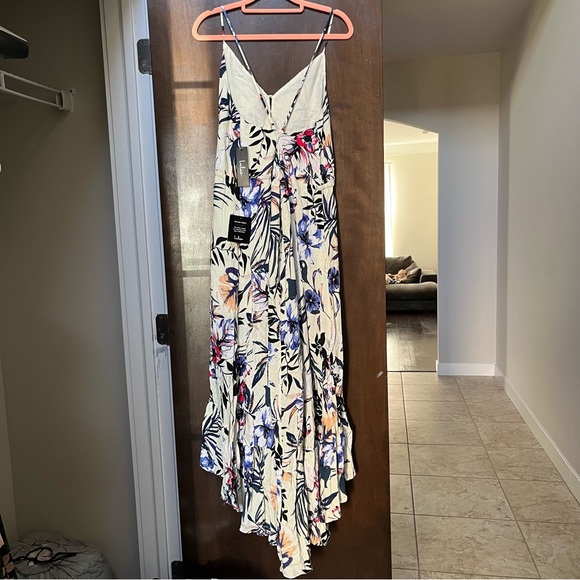 NWT Lulus Pura Vida Tropical Print High Low Maxi Dress - Picture 3 of 4